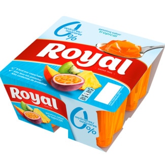 Gelatina Tropical 0% açúcares Pack 4 unidades embalagem 90 g - Royal