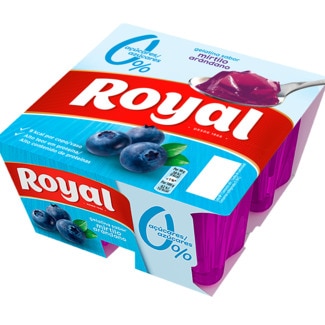Gelatina de Mirtilo 0% açúcares Pack 4 unidades embalagem 90 g - Royal