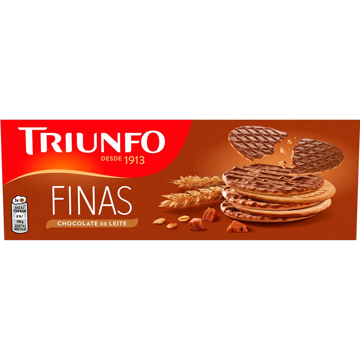 Bolachas Digestivas Finas de Chocolate de Leite embalagem 170 g