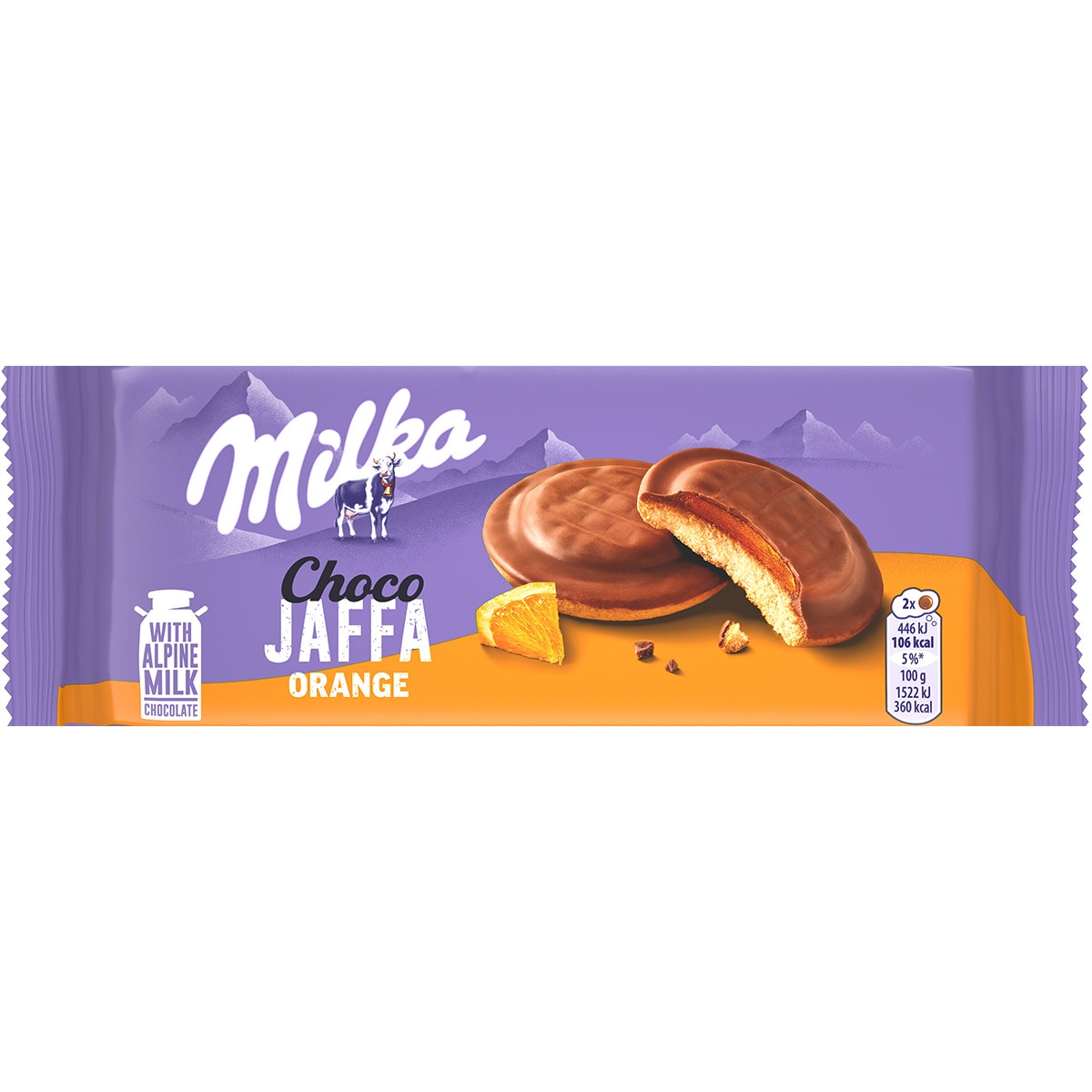 Bolachas de Chocolate com Recheio de Laranja embalagem 147 g
