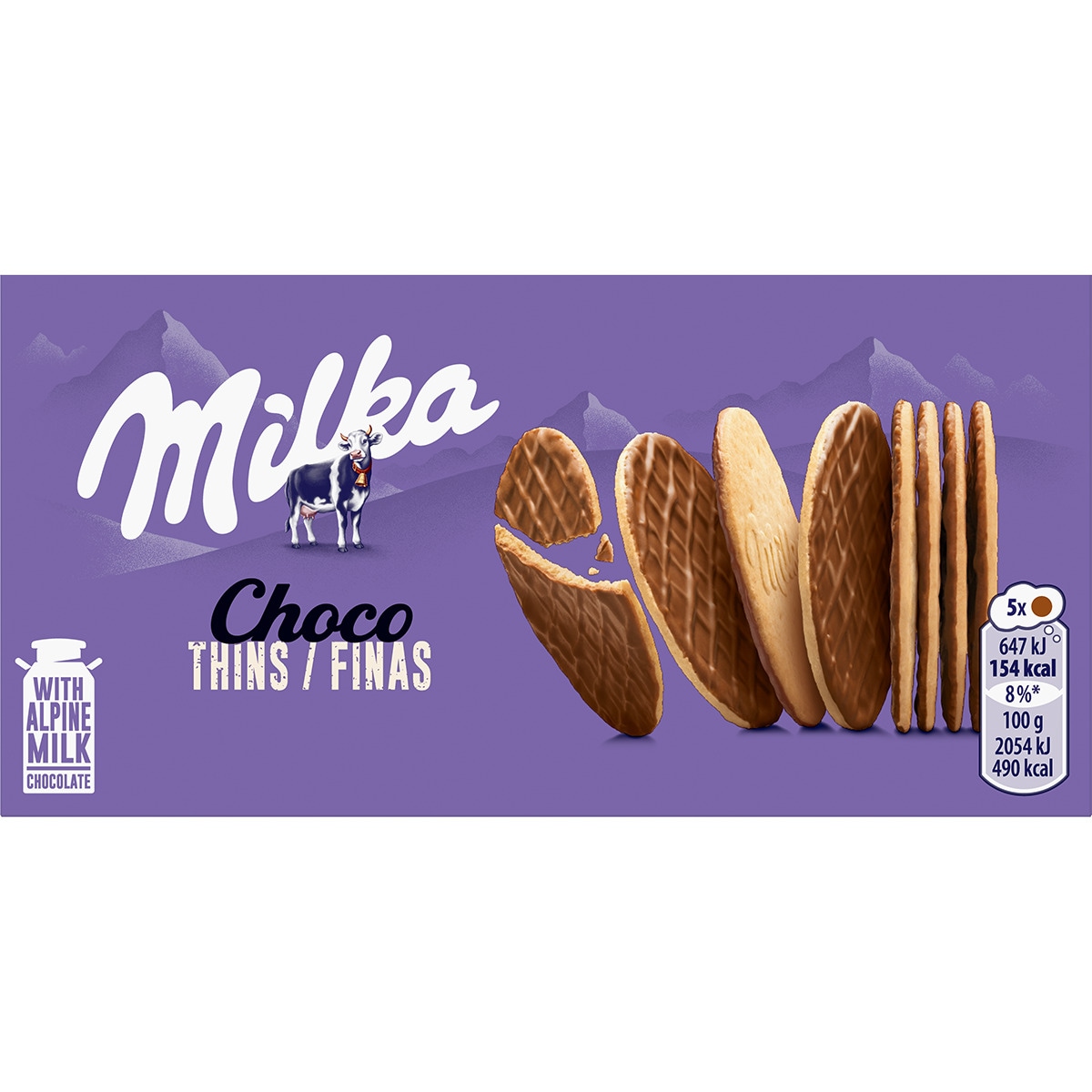 Bolachas de Chocolate Finas embalagem 126 g