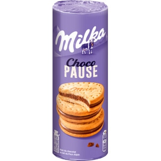 Bolachas Recheadas de Choco Pause embalagem 260 g - Milka