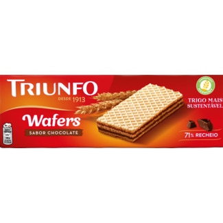 Bolachas Wafer Recheadas com Chocolate embalagem 146 g - Triunfo