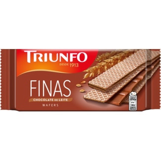 Bolachas Finas Wafer de Chocolate de Leite embalagem 92 g - Triunfo
