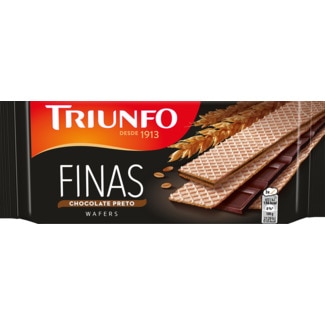 Bolachas Finas Wafer de Chocolate Negro embalagem 92 g - Triunfo