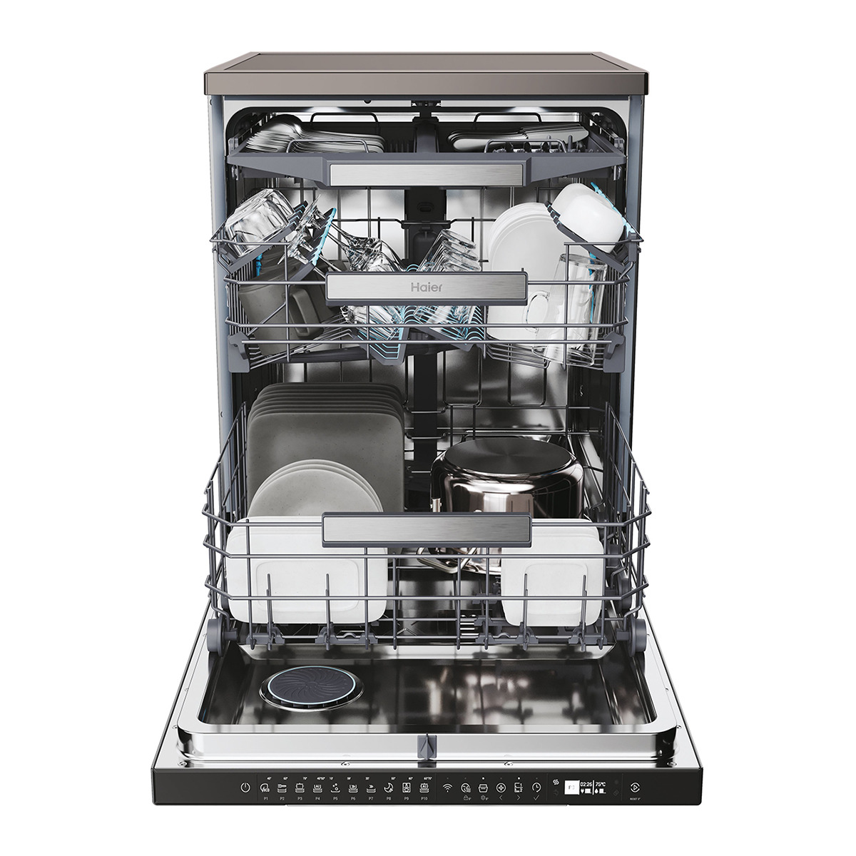 Lavavajillas Haier 16 servicios, 60 cm con WIFI I-PRO SHINE - XF 6B0M3PDA Antracita-4