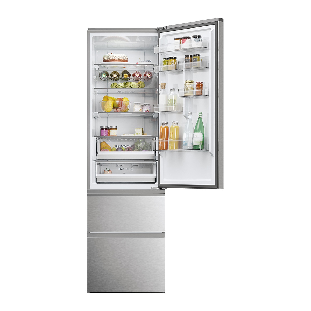 Frigorífico Combi Haier Total No Frost con WIFI 3D 60 Series 5 - HTW5620DNMG Inox-2
