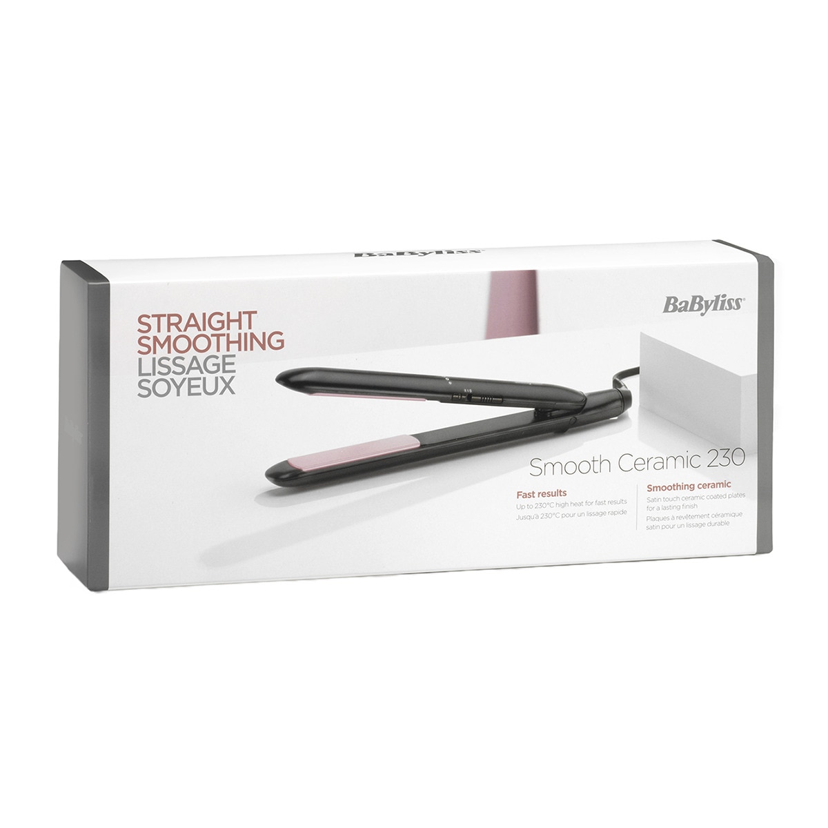 Plancha de pelo BaByliss Smooth Ceramic 230 con placas cerámicas Negro-6