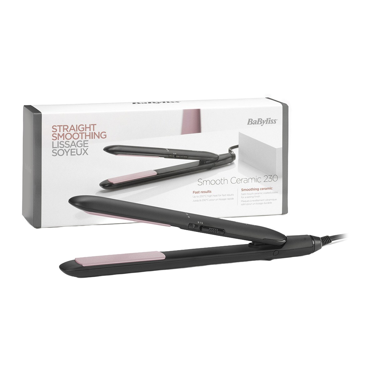 Plancha de pelo BaByliss Smooth Ceramic 230 con placas cerámicas Negro-8