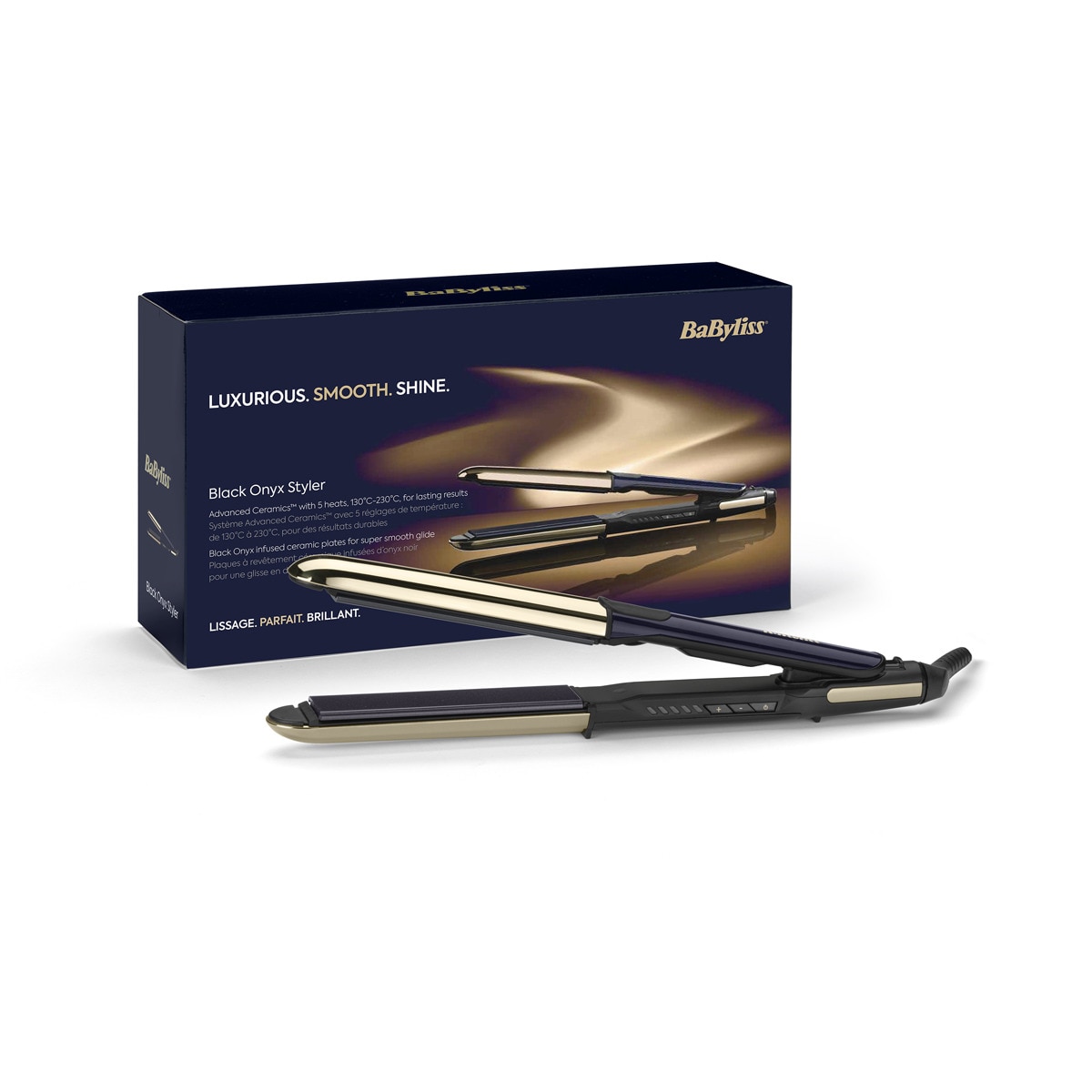 Plancha de pelo BaByliss Black Onyx con Tecnología iónica