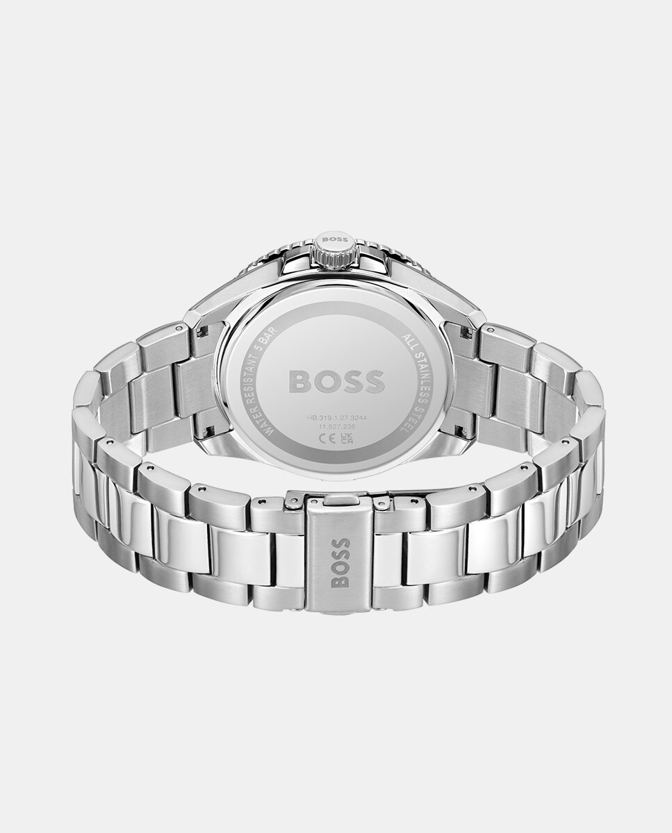 BOSS Herenhorloge met drie wijzers Strike Collection kwarts met roestvrijstalen band, wijnrood, één maat, klassiek