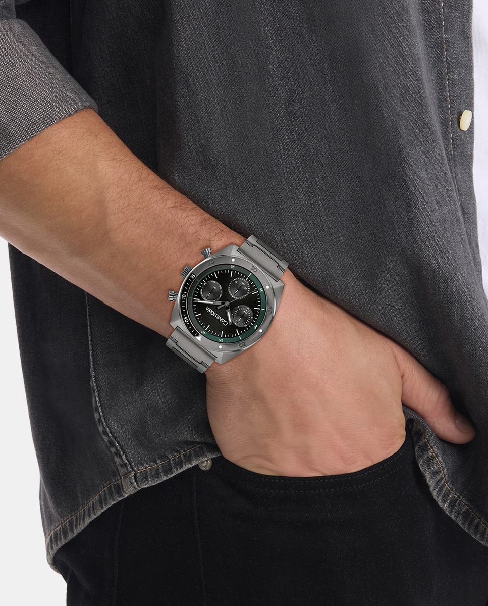 Reloj de hombre CK Flex 25200466 multifunción de acero Gris-4