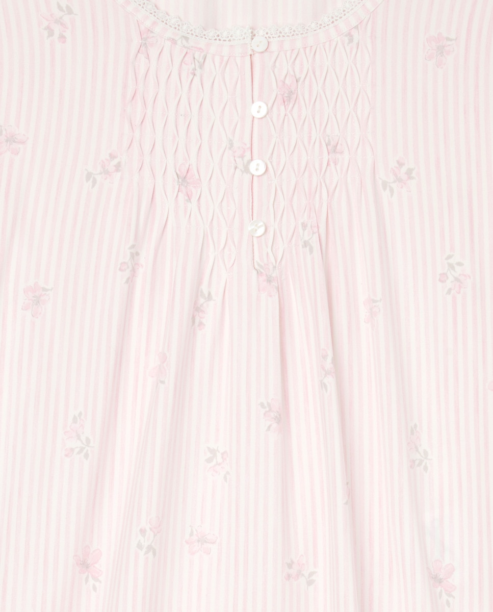 Pijama Tipo Camiseiro com Estampado e Pregas Rosa-5