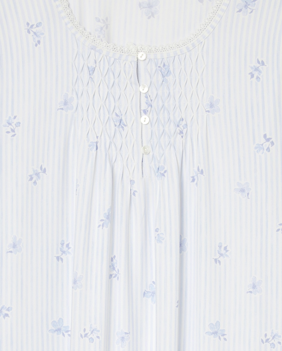 Camisa de Dormir com Carcela com Pregas 400 Azul-4