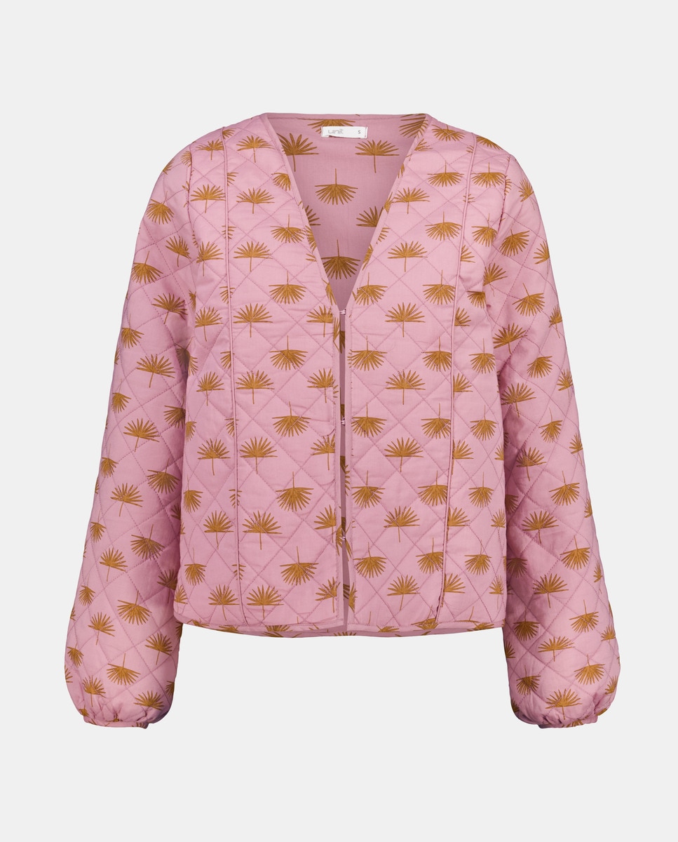Chaqueta guateada manga abullonada Morado-4