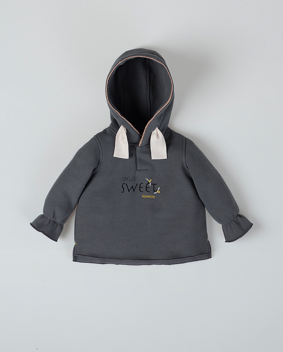 Sudadera Capucha Nanos Sudadera Sudadera Bebe Niña 18 Meses Gris