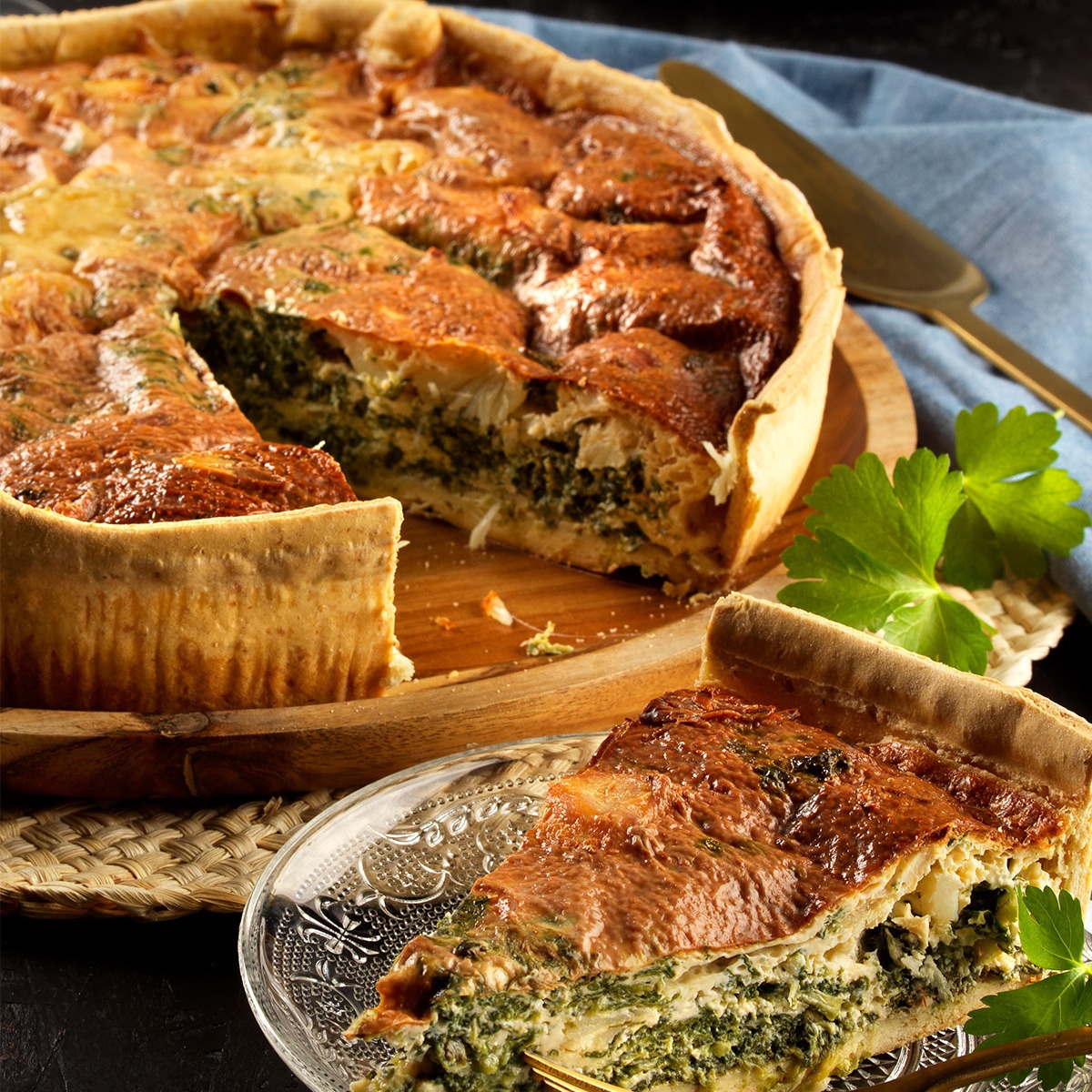 Quiche de Espinafres e Requeijão Peso Aproximado por Dose 200 g