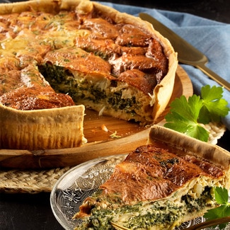 Quiche de Espinafres e Requeijão Peso Aproximado por Dose 200 g