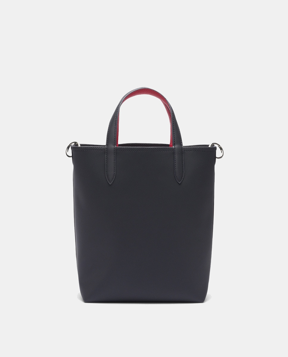 Mala Tipo Tote Reversível com Logótipo Prateado - Bordeaux/Taupe Azul-marinho-7