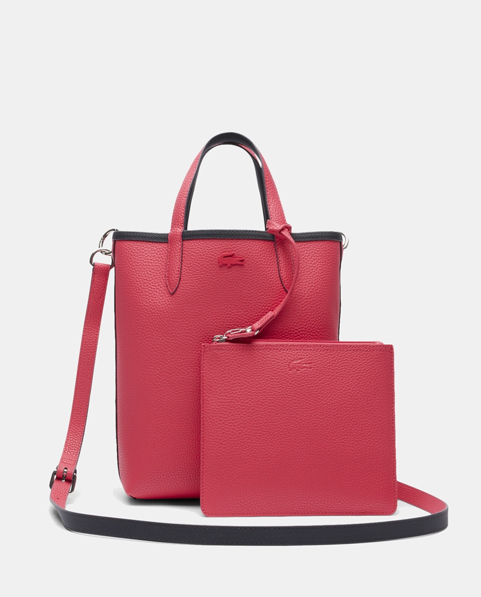 Mala Tipo Tote Reversível com Logótipo Prateado - Bordeaux/Taupe Azul-marinho-10
