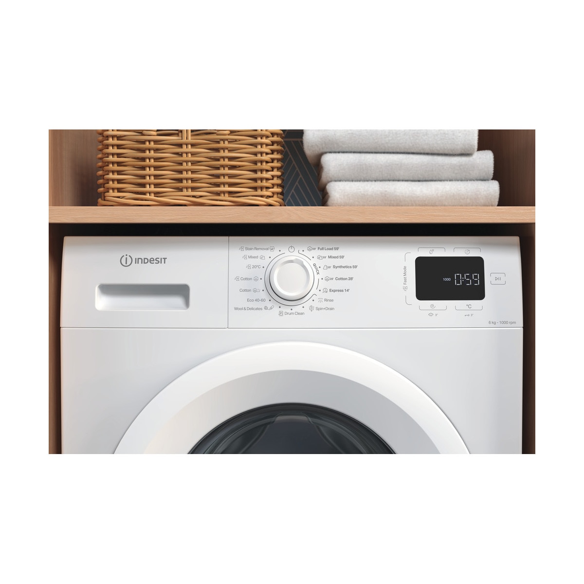 Lavadora Indesit 6 kg / 1.000 rpm - IM 640 MY TIME 7