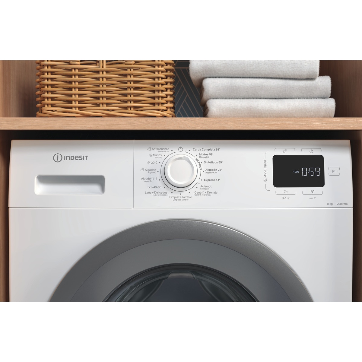 Lavadora Indesit  8 kg /1.200 rpm - IM 862S MY TIME SPT Blanco-5