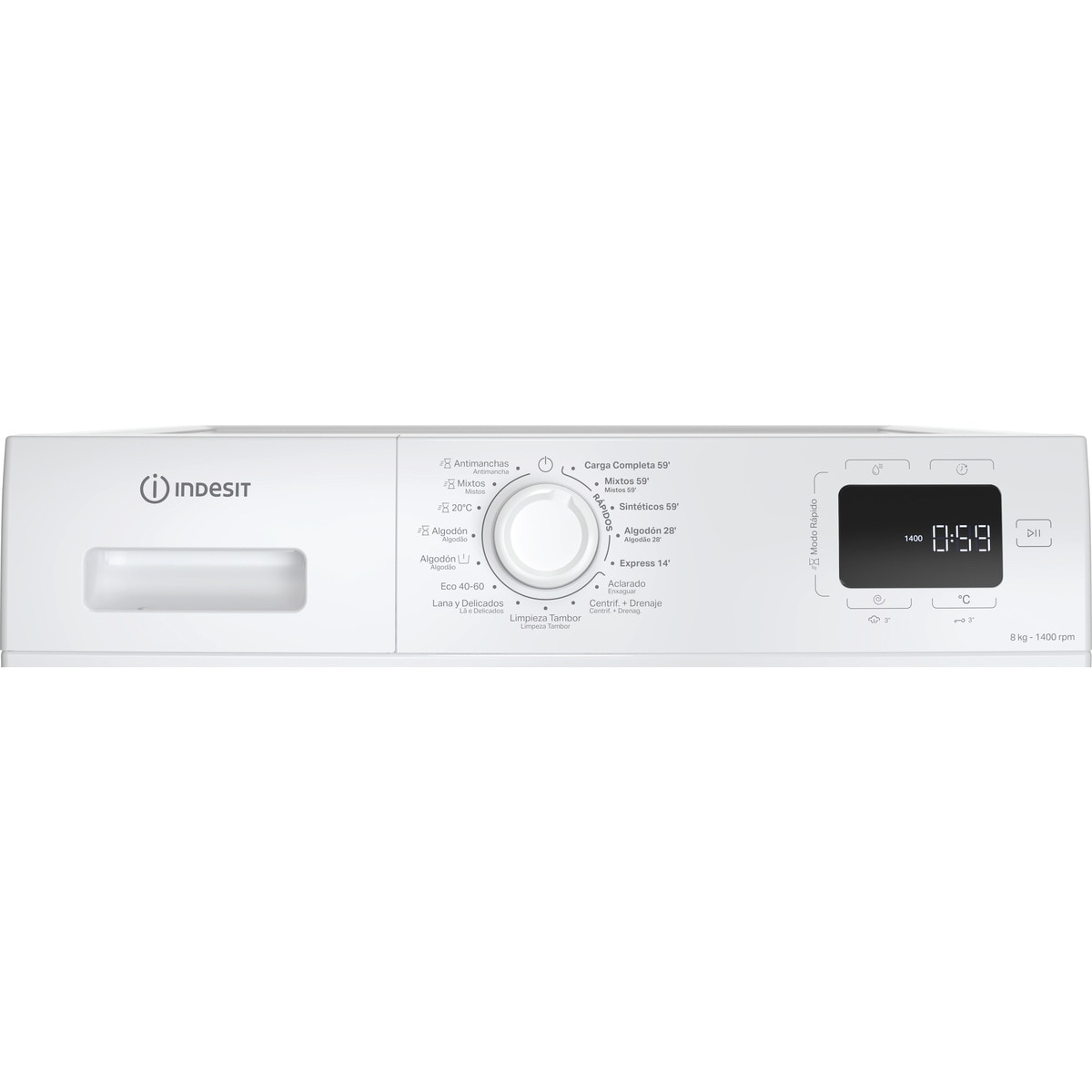 Lavadora Indesit 8  kg /1.400 rpm - IM 864 MY TIME SPT Blanco-3
