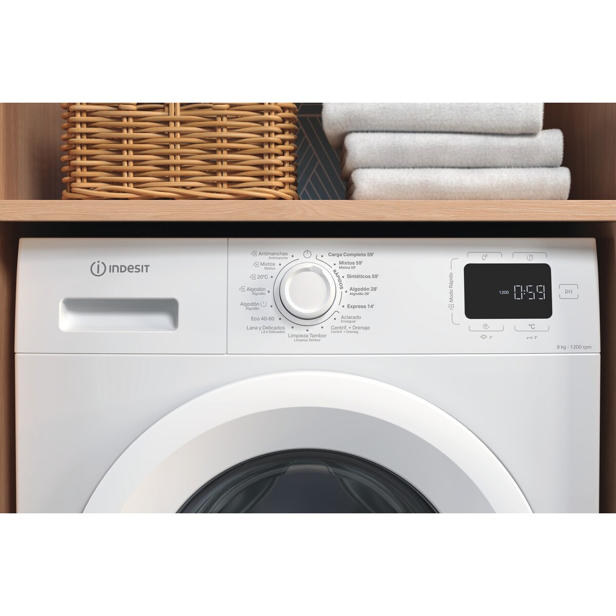 Lavadora Indesit  9 kg / 1.200 rpm - IM 962 MY TIME SPT Blanco-6