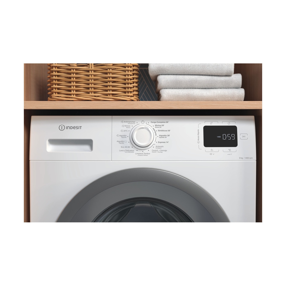 Lavadora Indesit 8 kg / 1.300 rpm - IM 864S MY TME Blanco-7