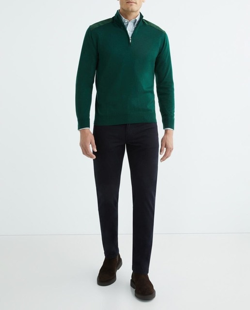 Imagen 0 de Jersey de hombre de punto cuello perkins cremallera