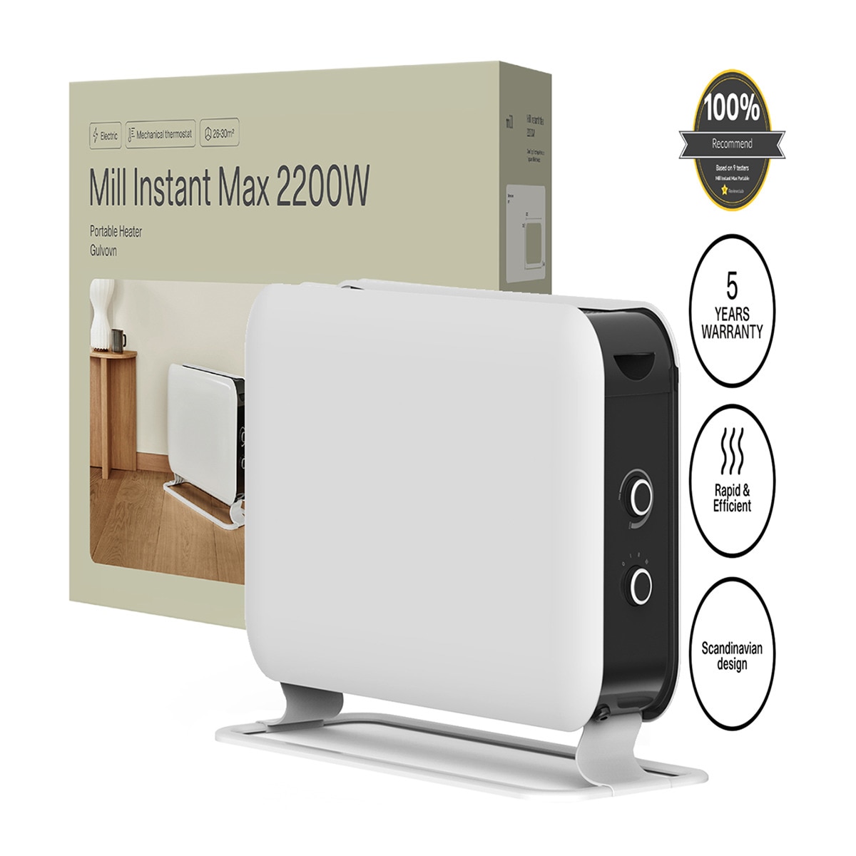Convector Mill Instant Max MEC 2200W Blanco-5