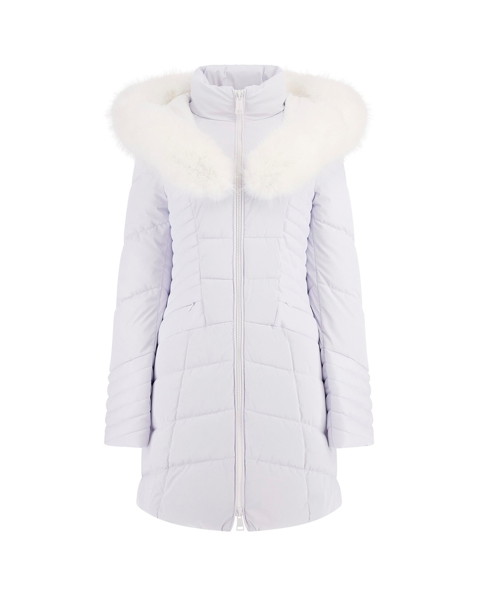 Casaco comprido de mulher Branco-4