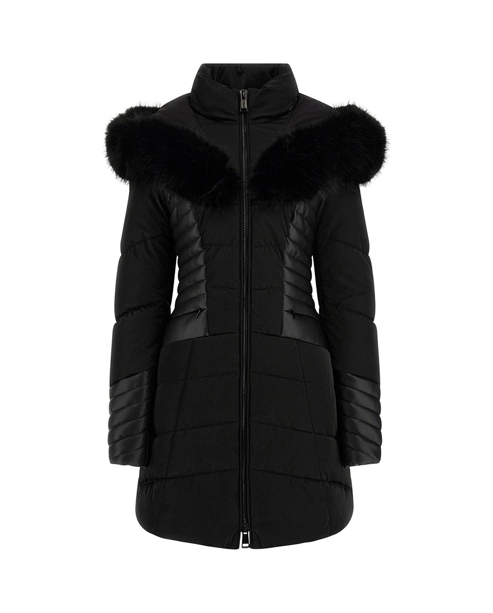 Casaco comprido de mulher Preto-4