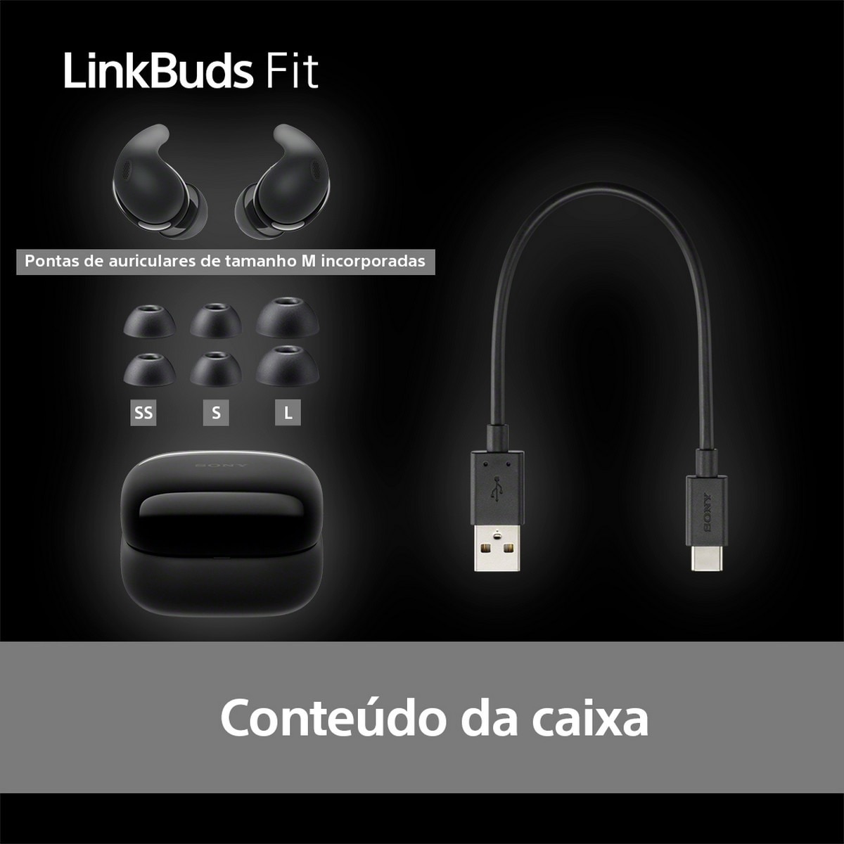 Auriculares Sony WF-LS910N True Wireless LinkBuds Fit com Noise Cancelling Preto-12