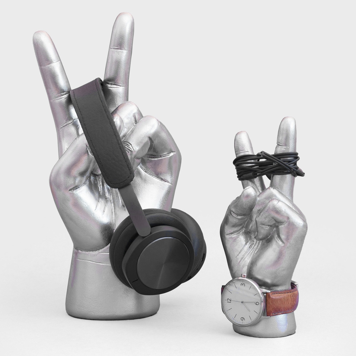 Soporte para auriculares de Suck UK mano paz gris pequeño 3