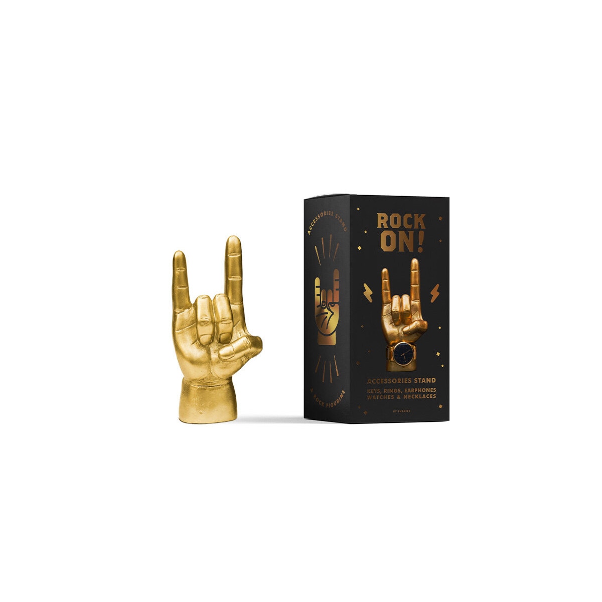 Imagem 0 de Suporte para auriculares de Suck UK pequena mão de pedra dourada