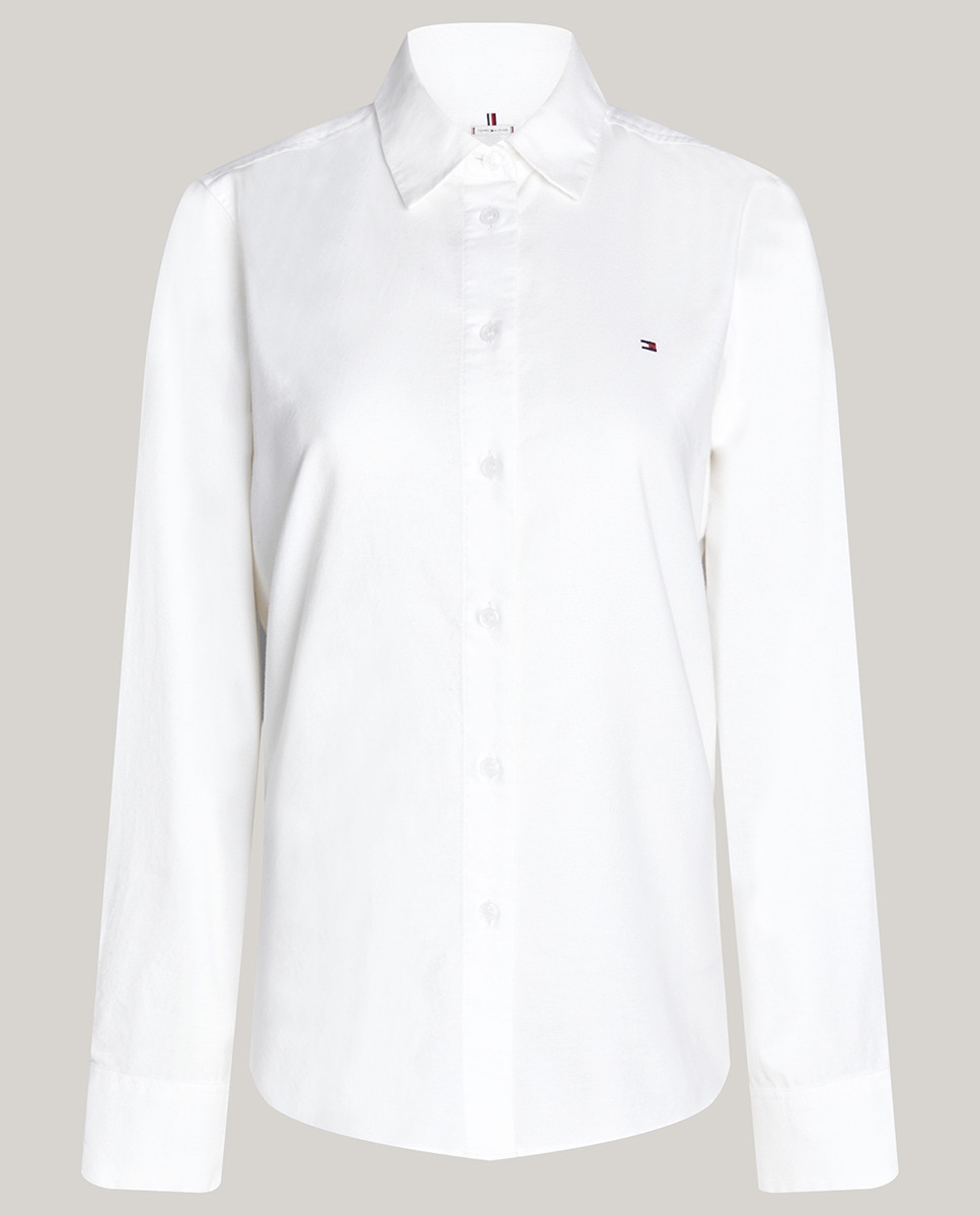 Camisa com Fecho de Botões e Colarinho de Camisa Branco-gelo-4