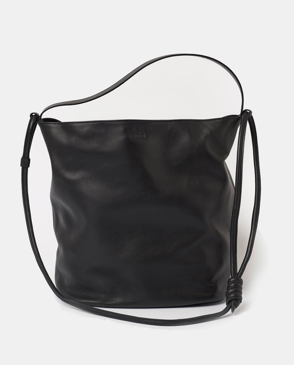 Mala Hobo com Íman, Alça Comprida Adicional e em Pele Preto-1