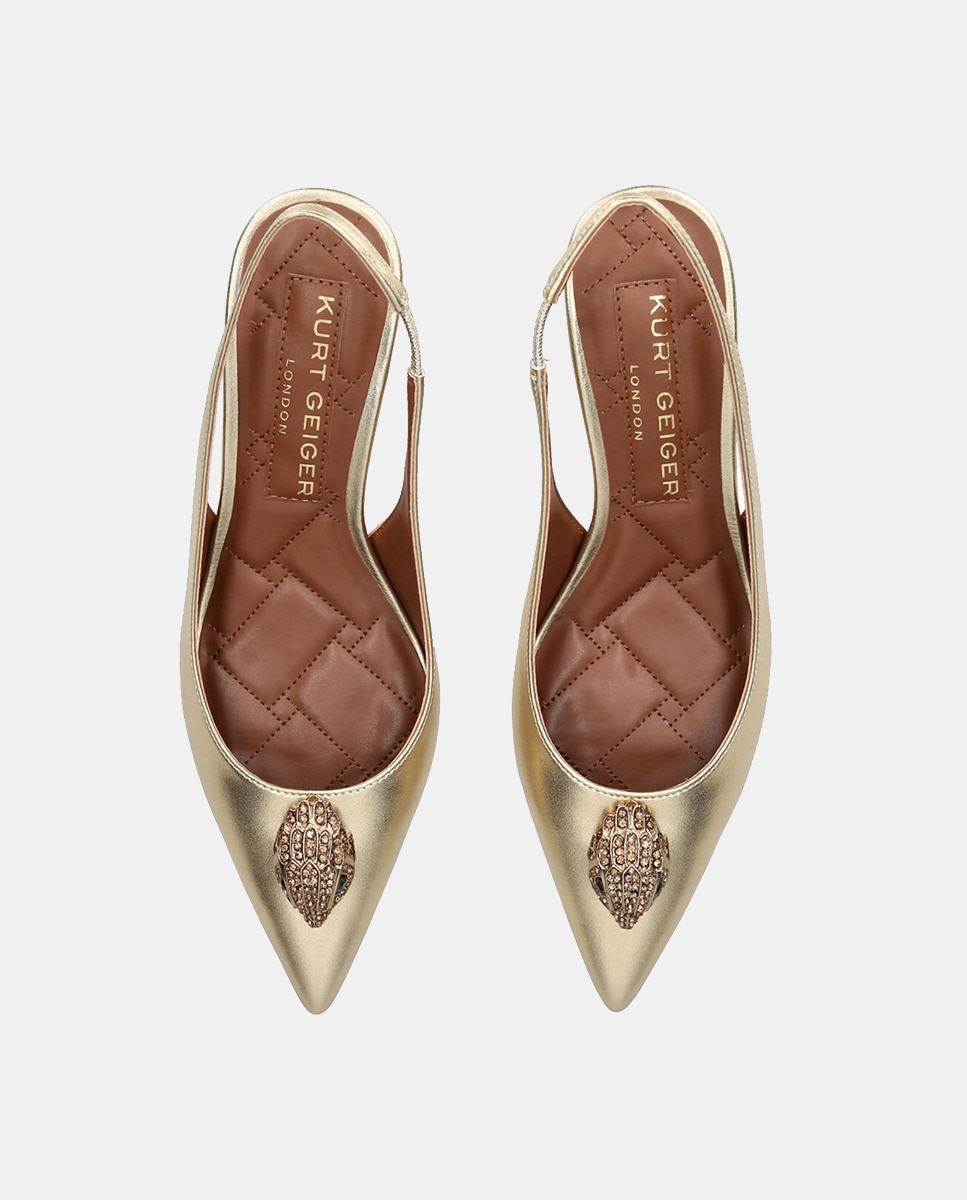 Sapatos de Salto Belgravia Sling em Pele Ouro-2