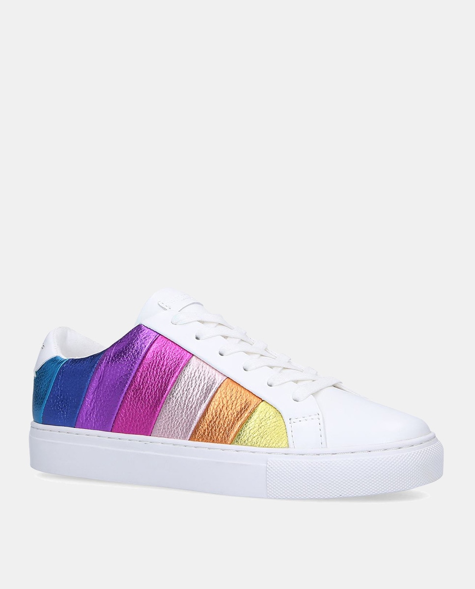 Sapatilhas Laney Stripe em Pele Metalizada Multicolor-4