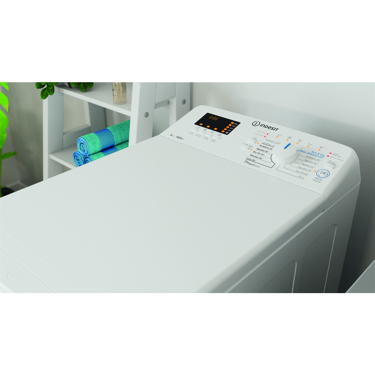 Lavadora carga superior Indesit 6 kg / 1000 rpm - BTW S60400 SP/N Blanco-9
