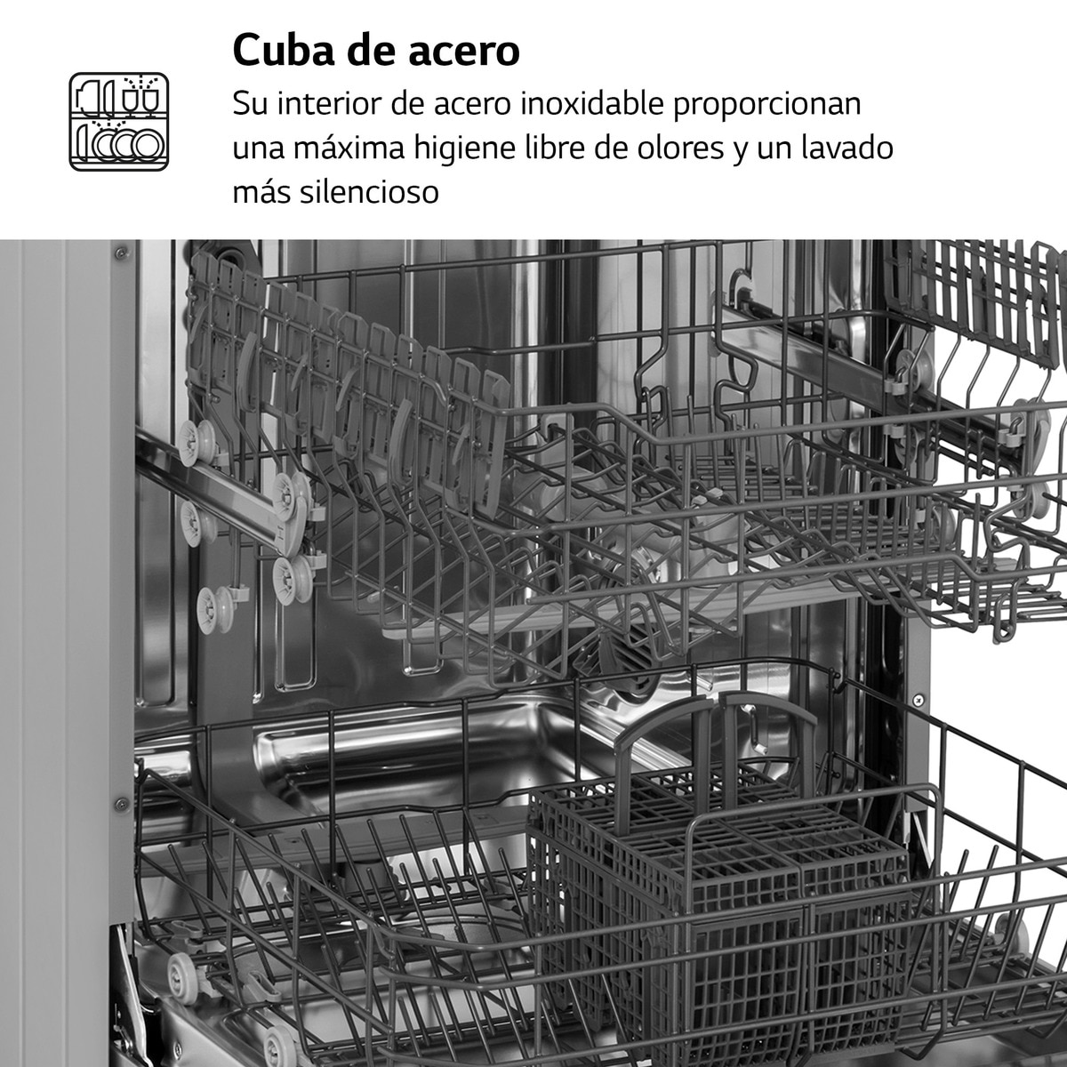 Lavavajillas LG 13 servicios, 60 cm - DF030FL Acero inoxidable antihuellas-5