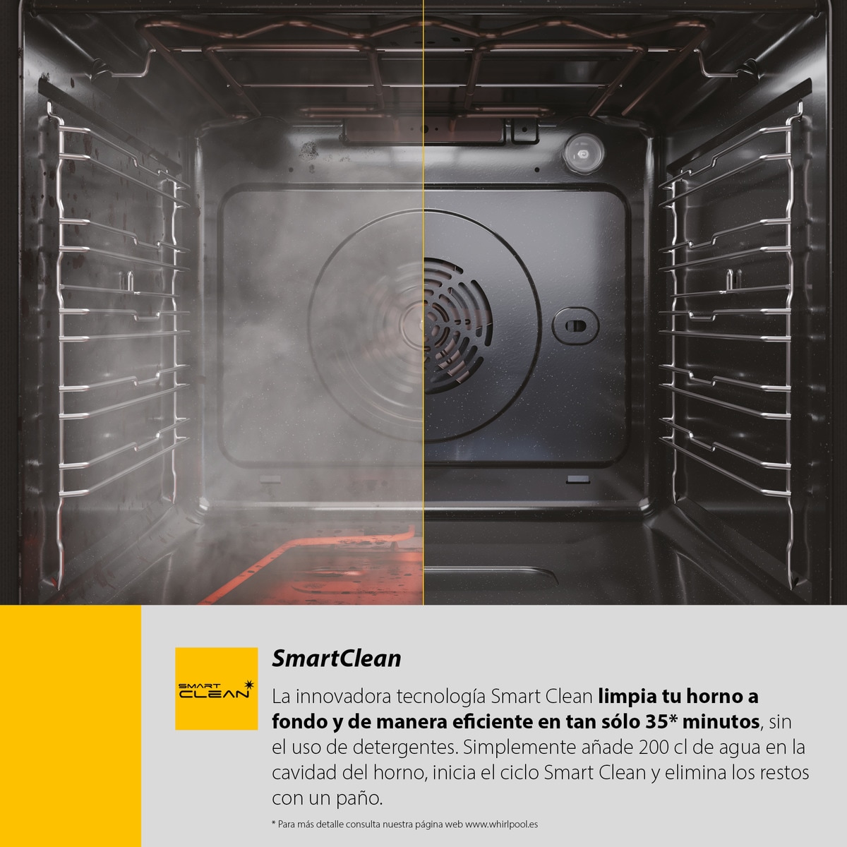 Horno multifunción Whirlpool sistema de limpieza Hidrolítico - OMR58HU1B Inox-20