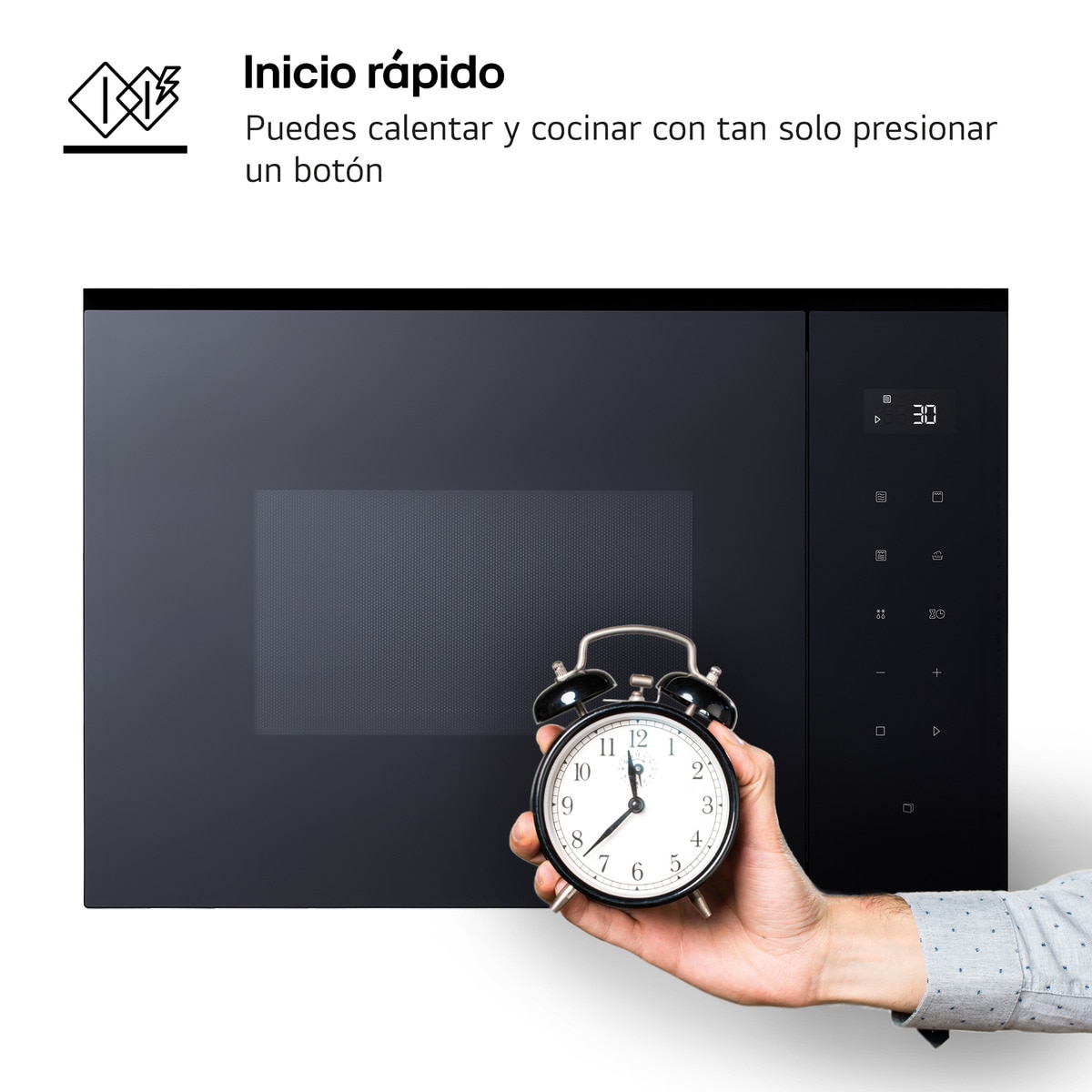 Micro-ondas Encastrável com Grill LG MGBZ2593F de 25 Litros - Preto Vidro preto-4