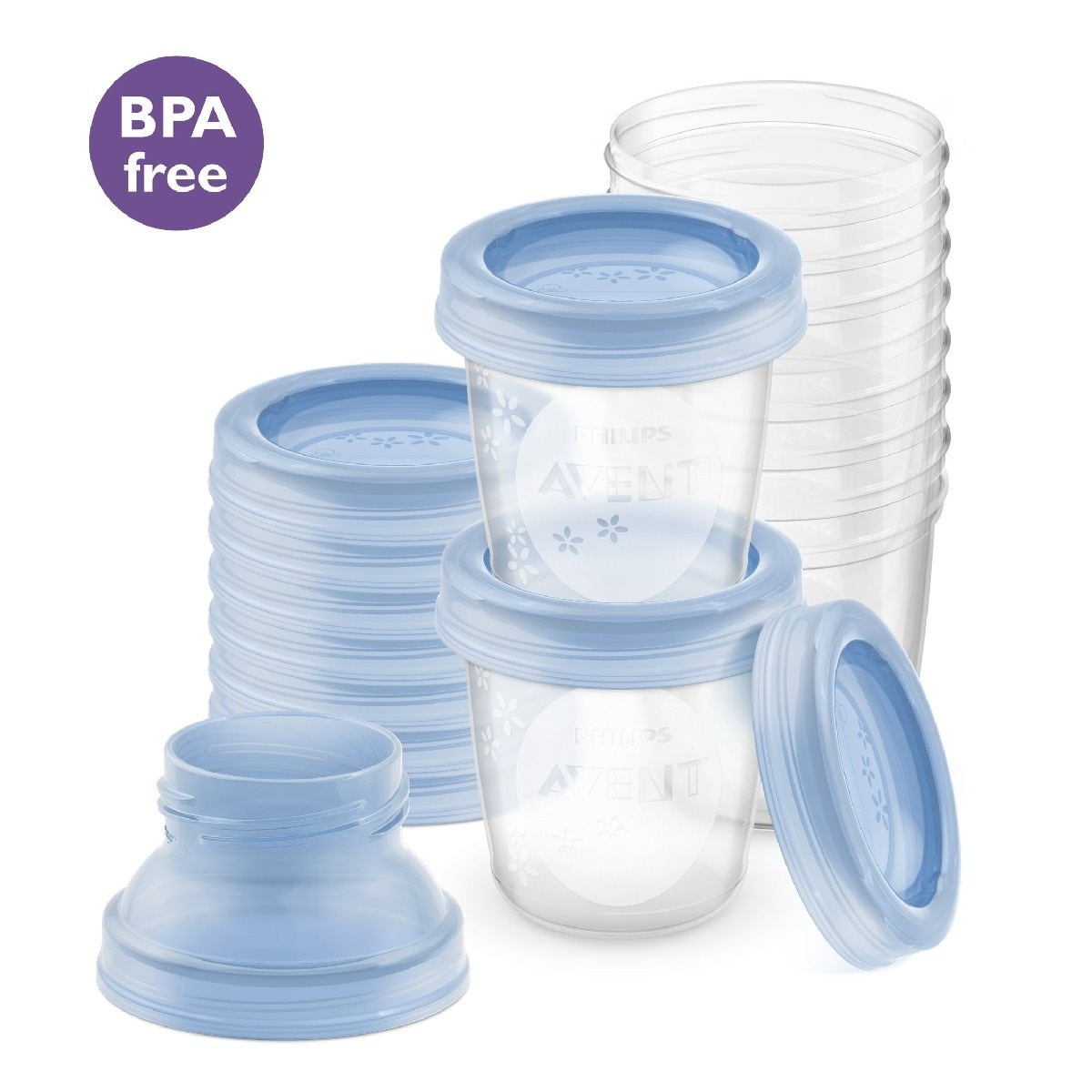 10 Recipientes para Leite Materno Philips Avent transparentes Transparente-1