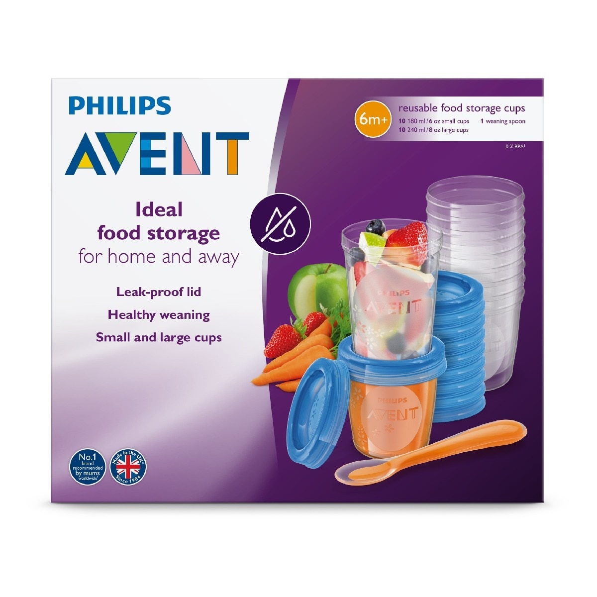 Conjunto de 20 Copos Philips Avent para Armazenamento de Alimentos transparente/azul 3