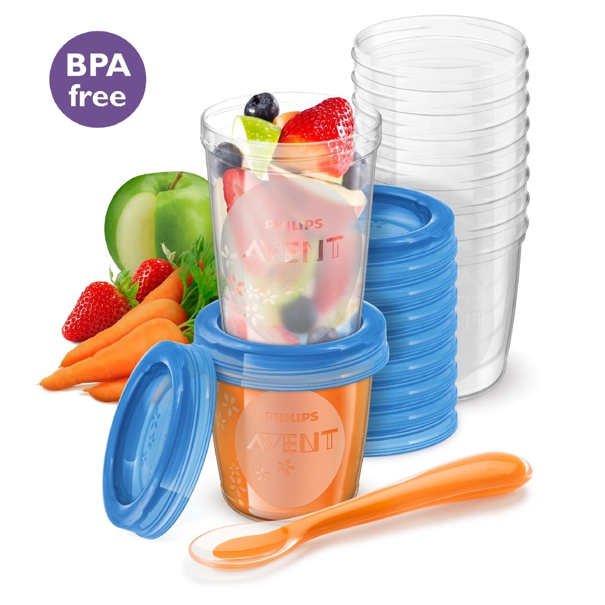 Conjunto de 20 Copos Philips Avent para Armazenamento de Alimentos transparente/azul 1
