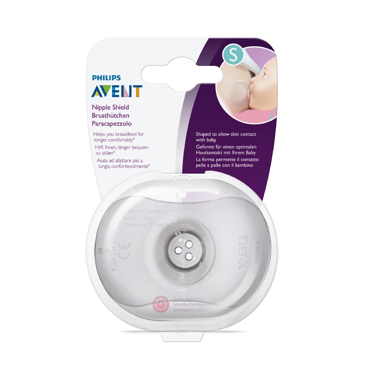 Protetor de Mamilios PHILIPS AVENT SCF153/01 (2 unidades - Tamanho S) Transparente-1