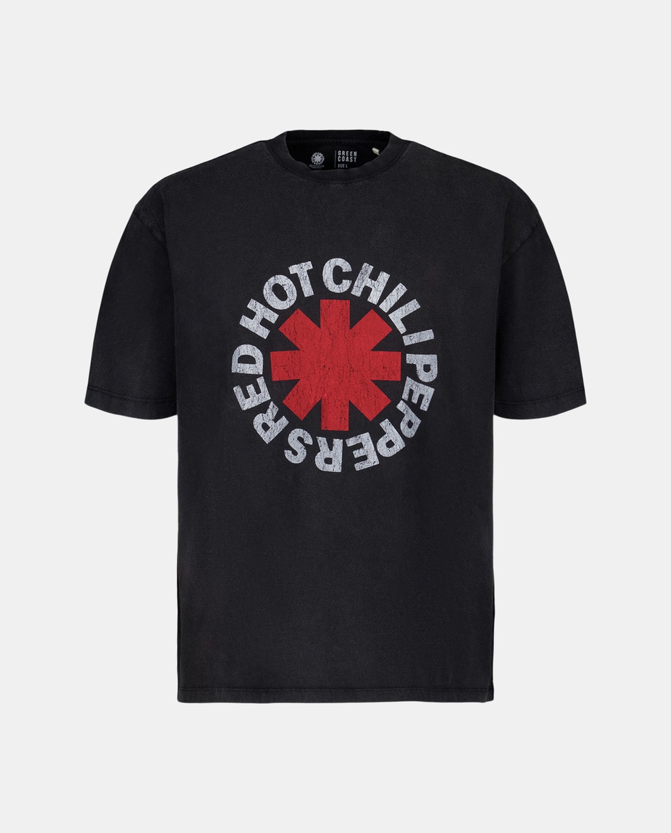 T-shirt de Manga Curta Licença Red Hot Preto-4