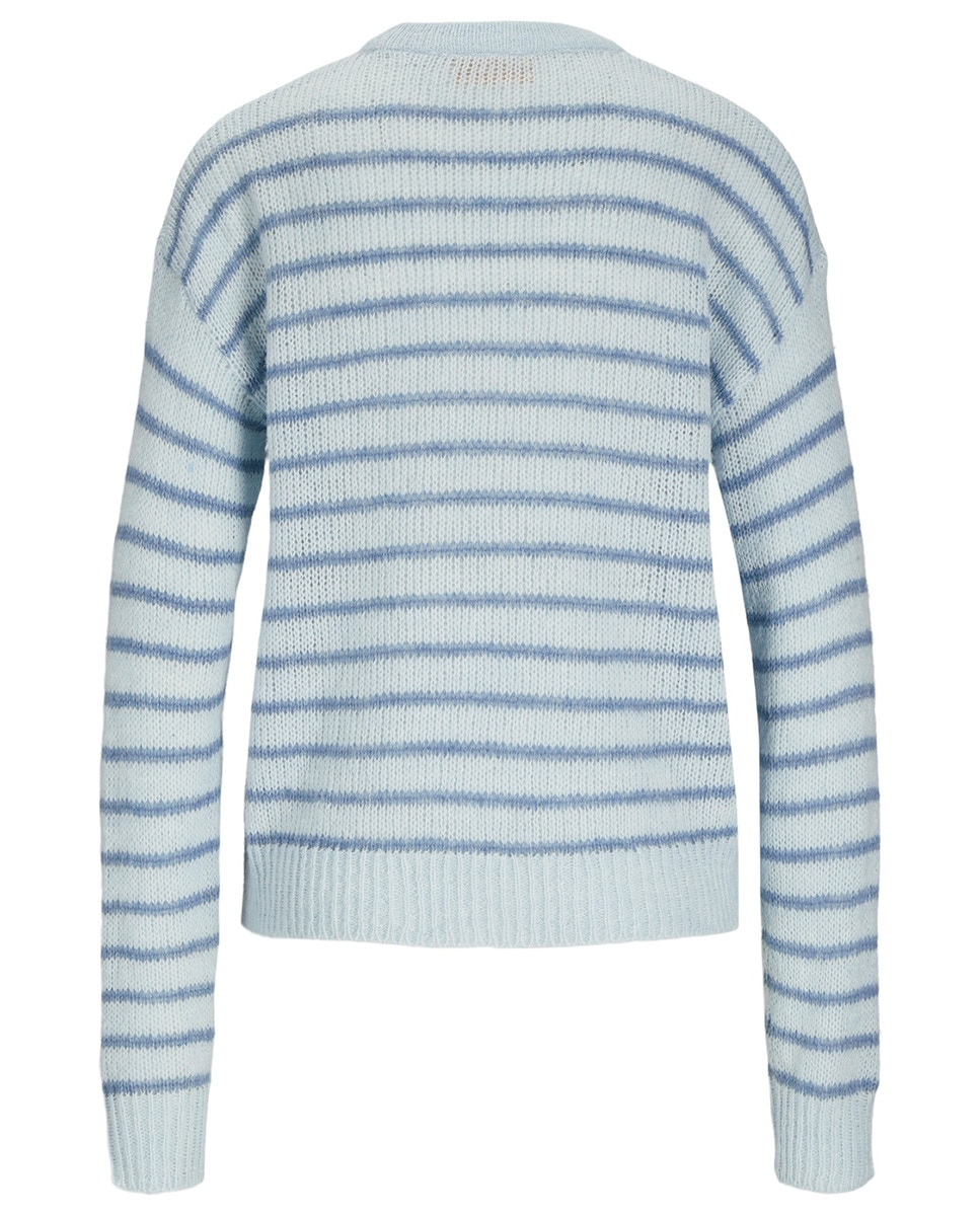 Camisola de Malha às Riscas Azul-claro-5